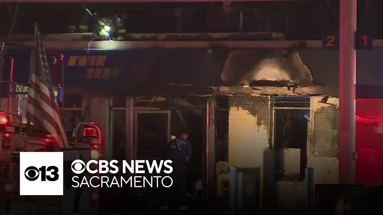 Crews put out fire at Sacramento gas station - YouTube