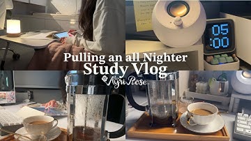 Pull an All Nighter with me to Study for Finals 💤 Lots of studying, coffee, cozy stressful cramming