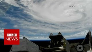 Hurricane Harvey viewed from space by NASA- BBC News
