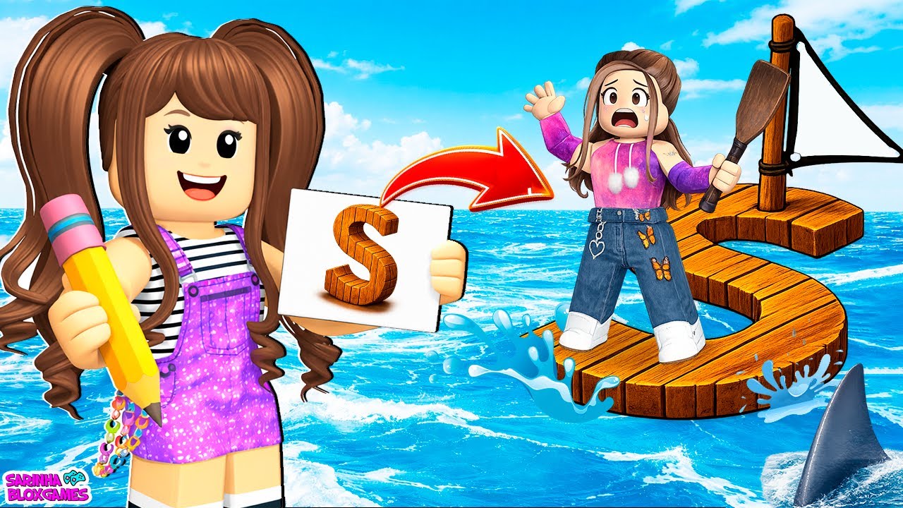 DESENHEI UM BARCO E LANCEI AO MAR!! ROBLOX