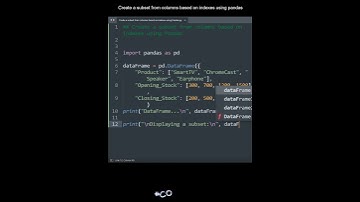 Create a subset from columns based on indexes using pandas in Python | Python Data Science