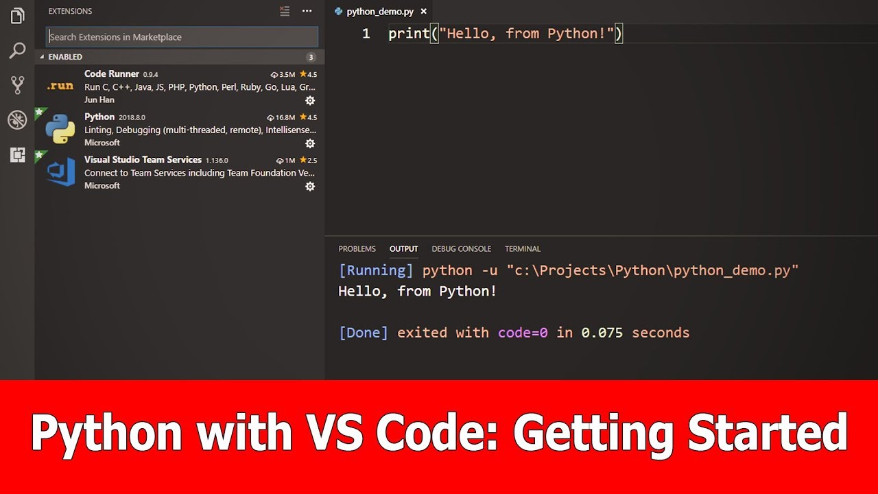 run python in visual studio