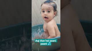 aaj blue hai paani paani 💦. #mohit #bathtime #waterfall #bath #enjoy #happystatus #feelthemusic