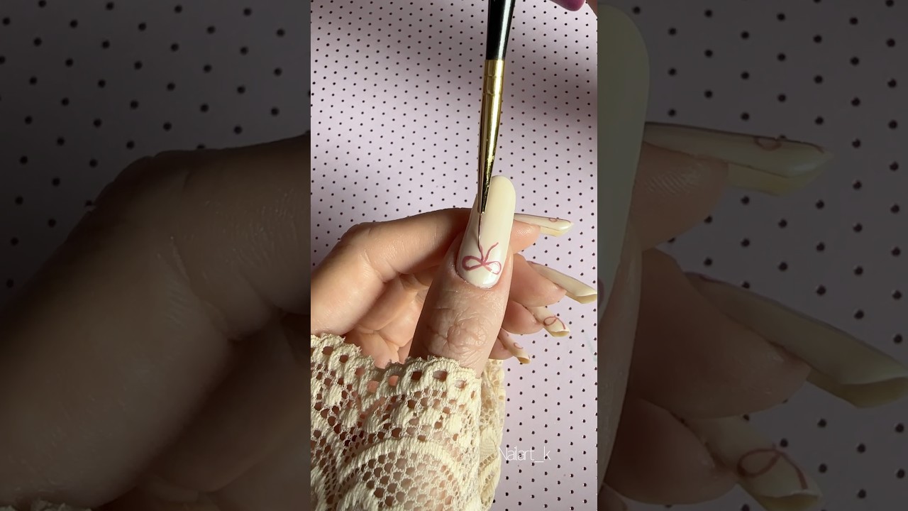 Easy bow nail art tutorial 🎀 