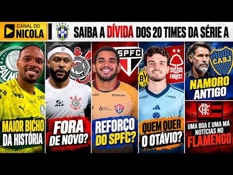 VERDÃO: MAIOR BICHO| MEMPHIS FORA? NOVO GOLEIRO NO SP? FLA: BOA E MÁ NOTÍCIAS| CRU, CAM, DÍVIDAS E+