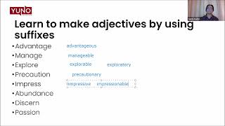 Learn to make adjectives by using suffixes | Yuno Learning