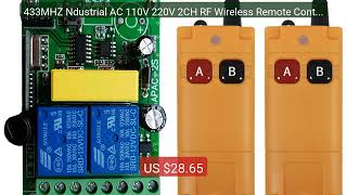 433MHZ Ndustrial AC 110V 220V 2CH RF Wireless Remote Control ... — Amazing Value 2026 | Must Have!