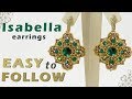 Handmade beaded earrings with 12 mm rivolis tutorial