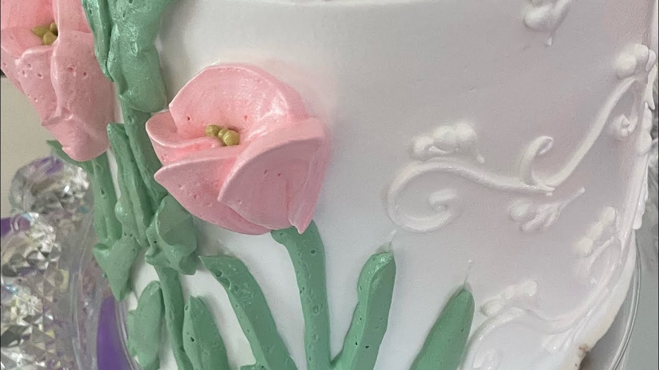 Tutoríal de como hacer. Tulipanes y grecas con merengue italiano .(suspiro