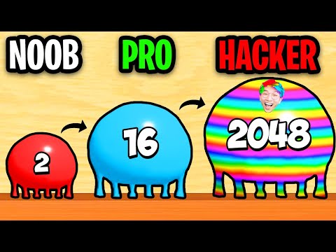 NOOB vs PRO vs HACKER In BLOB MERGE 3D! (MAX LEVEL 2048!)