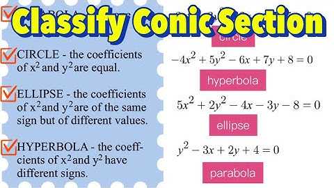 How to Classify Conic Section Equation in General Form