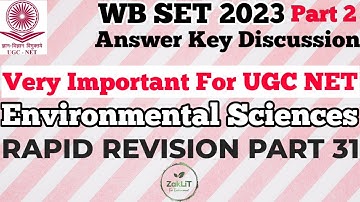 🔴WB SET 2023 Answer Key Environmental Sciences(Part2)