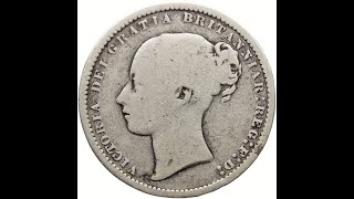 1873 Shilling Victoria Coin United Kingdom Silver