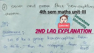 4th sem maths Unit-III. 2) State and prove first isomorphism theorem.