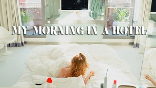 Aesthetic morning routine ✨ *hotel room edition* GRWM & MY MORNING IN A HOTEL ✨