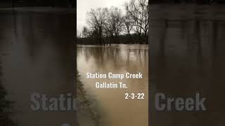 This bridge is about to be overtaken by water: flood near job site.