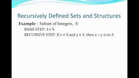 Recursively Defined Sets