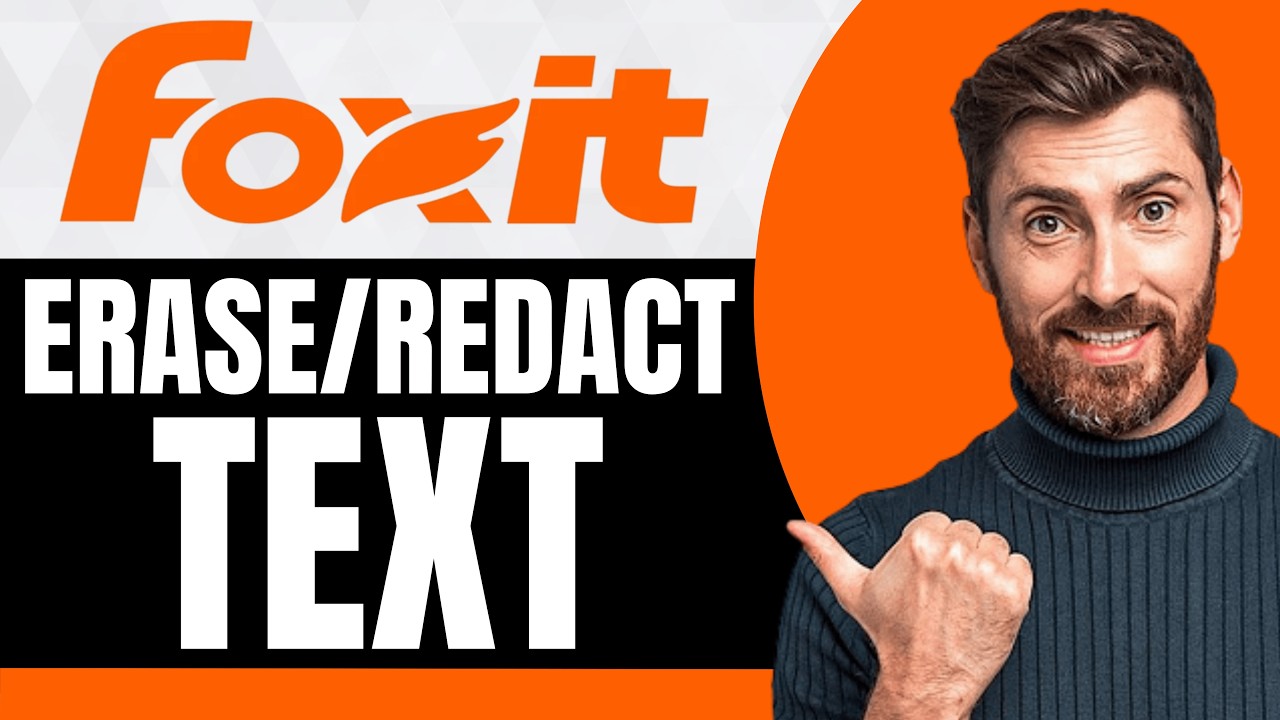 How to Erase or Redact Text in Foxit PDF Editor [NEW 2026 Guide] - YouTube