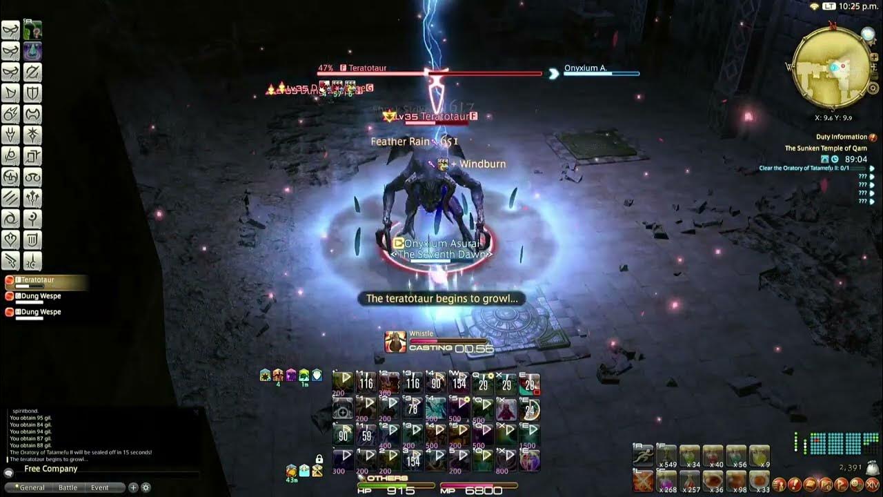 FFXIV Blue Mage SYNCED Solo 420 Sunken Temple of Qarn prep for