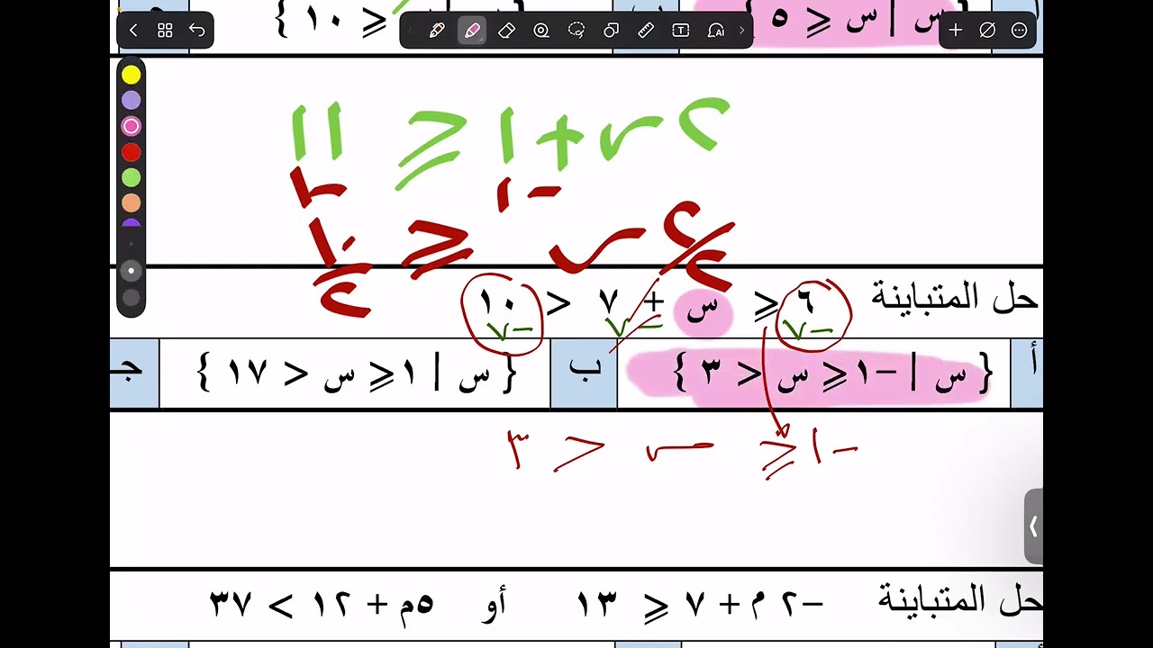 (مراجعة المتباينات الخطية ) الفصل4| المتباينات الخطية | مراجعة لجميع الأفكار| #رياضيات_ثالث_متوسط ف1