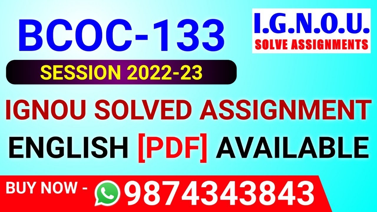 bcoc 133 solved assignment 2022 23