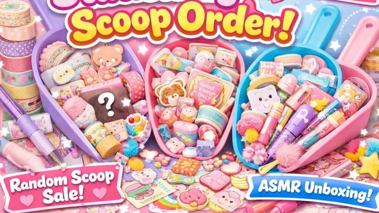 Stationery Scoop Order | Random Scoop Sale Unboxing | 3 Scoop ASMR