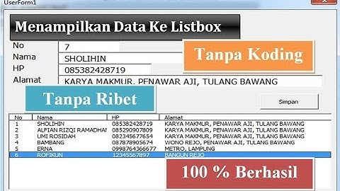 Menampilkan Data ke Listbox Tanpa Ribet Tanpa Koding (Excel VBA)
