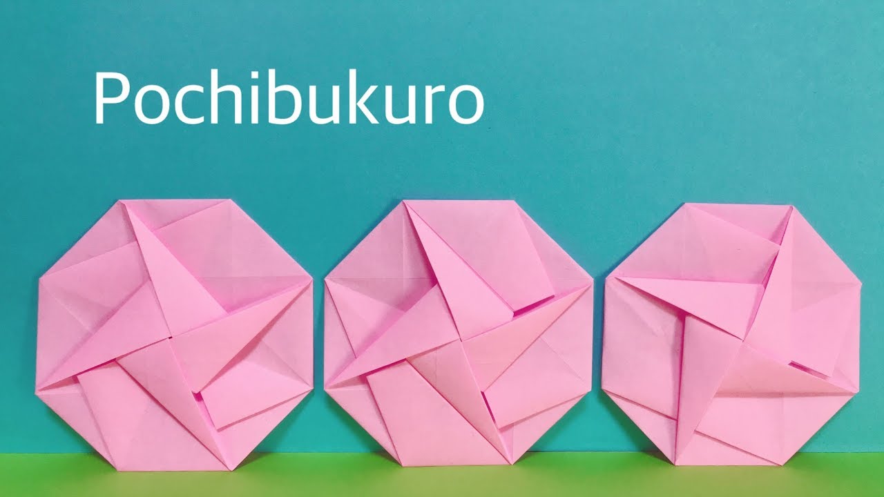 花の折り紙 かわいいバラのポチ袋 小物入れ Origami Accessory Case Rose Pochibukuro Kawaii Pastime 折り紙モンスター