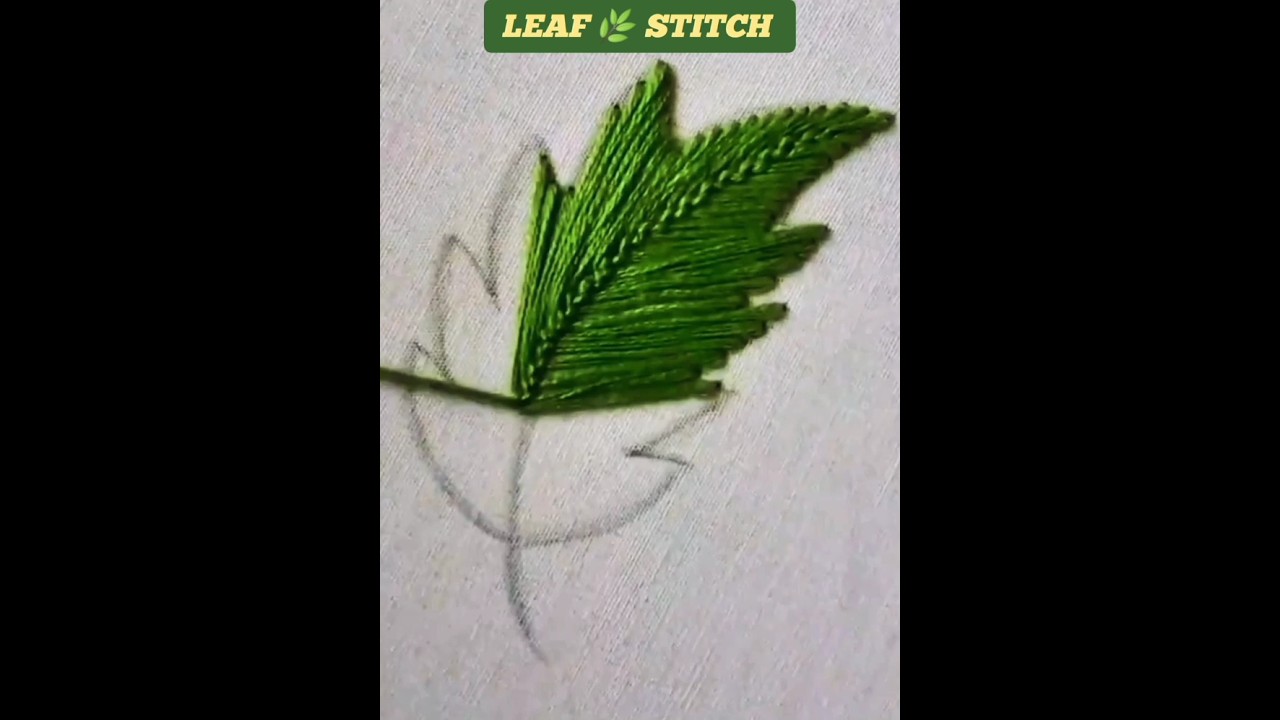Leaf stitch hand embroidery design 