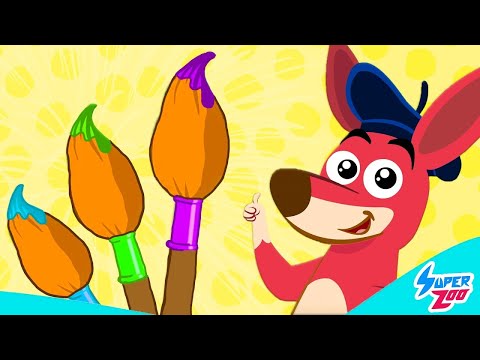 Misture Cores Mágicas com Kangu! 🎨 Descubra o Rosa com SuperZoo | Aprender Cores para Crianças