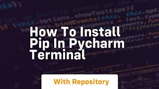 how to install pip in pycharm terminal