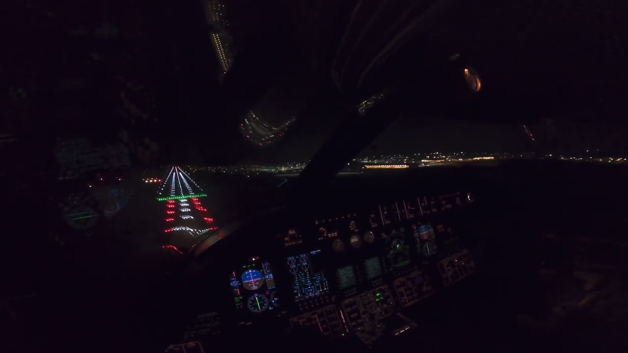 Learjet 45 Takeoff & Landing at Night