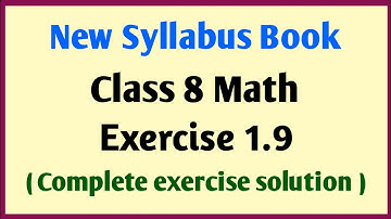 Class 8th Math New Book Chapter 1 Exercise 1.9 question 1 | 8 class exercise 1.9 complete exercise