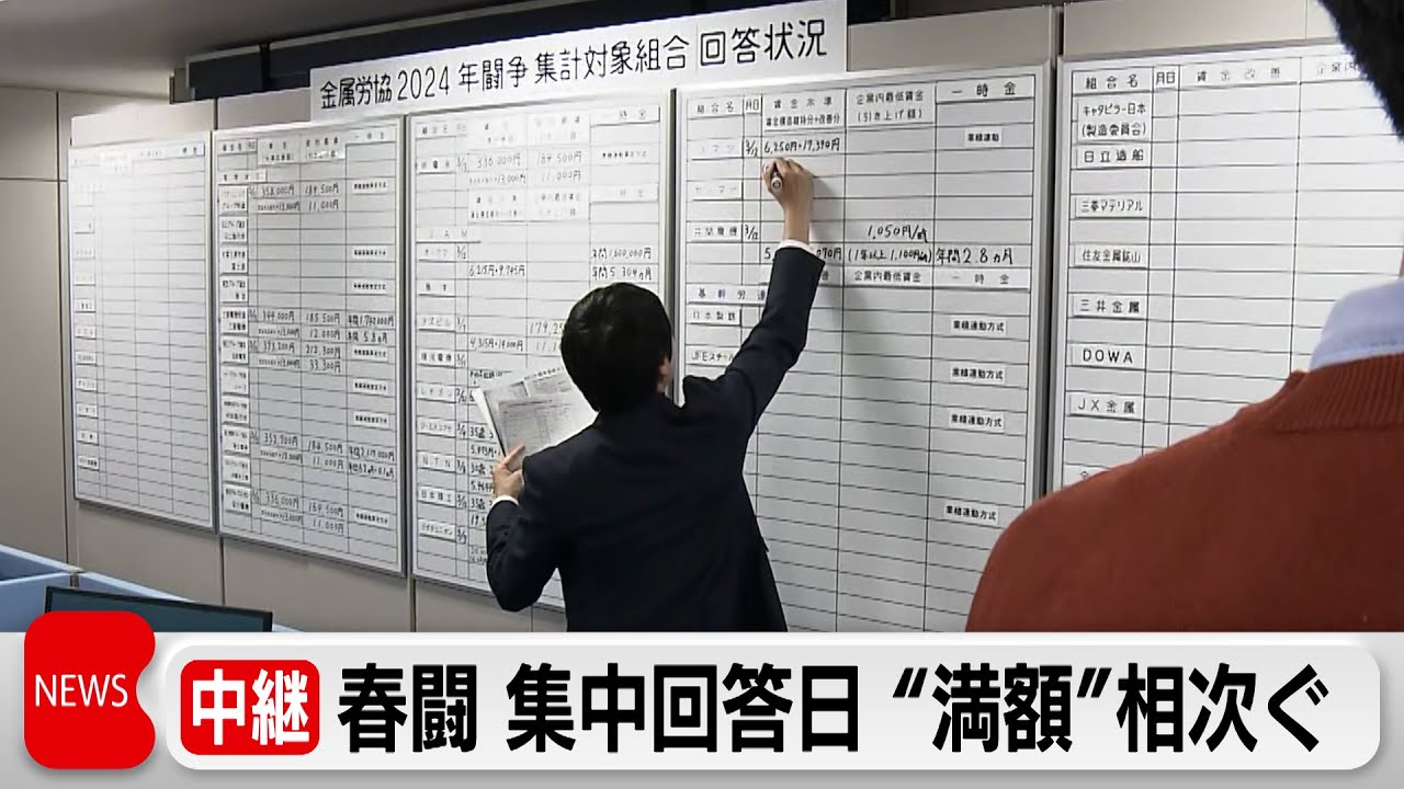 【中継】春闘が13日集中回答日(2024年3月13日) - YouTube