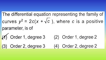 The differential equation representing the family of curves y² = 2c(x +  √c), where...| Doubtify JEE