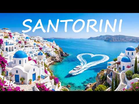 Santorini 4K 🇬🇷 | Breathtaking Blue Domes, White Villages & Aegean Sea Paradise