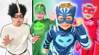 PJ Masks In Real Life! Catboy, Gekko & Owlette VS. Romeo!