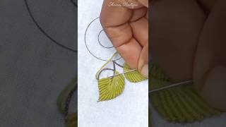 Simple Leaf Embroidery Design 🌿 | Easy Hand Embroidery for Beginners #trendingdesign #viralshorts