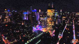 Drone View of New York City Night 4K