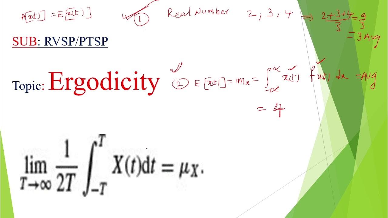 Ergodicity mean ergodicity ergodicity in random process mean
