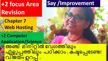 [Say Improvement Exam] Web Hosting - Chapter 7 | +2 Computer Application/Science in Malayalam