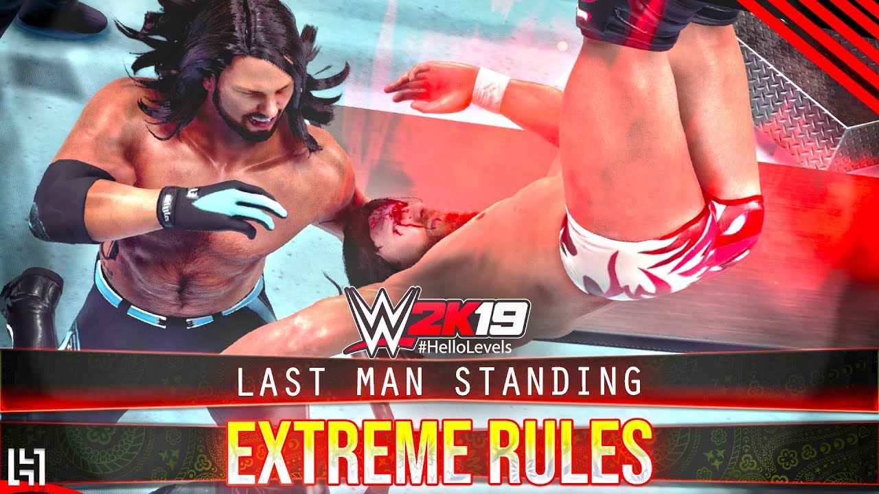 WWE 2K19 AJ Styles vs Daniel Bryan - EXTREME RULES Last Man Standing Match
