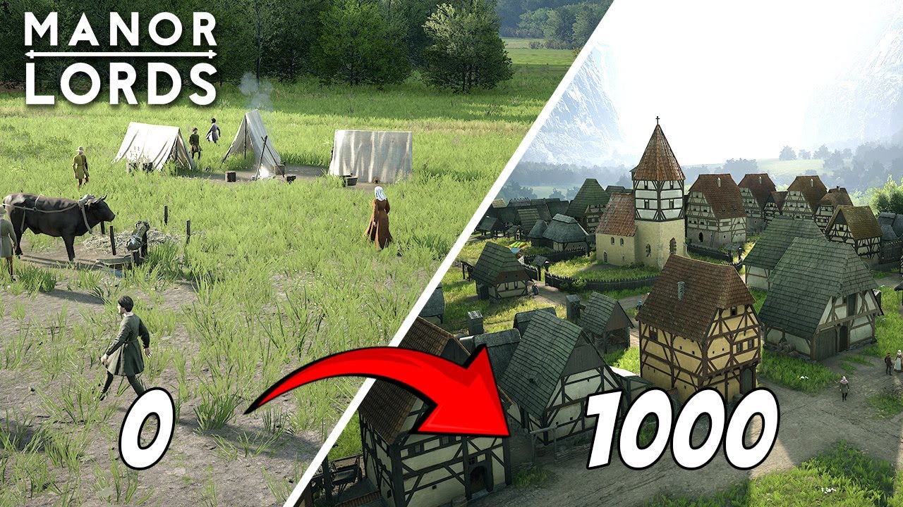 From 0 to 1000 Citizens Relaxing Manor Lords Timelapse | Cozy Celtic Village Build