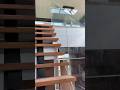 Toughened glass staircase railing || Wooden Stairscase #shortvideo #interiordesign #Railing #stairs