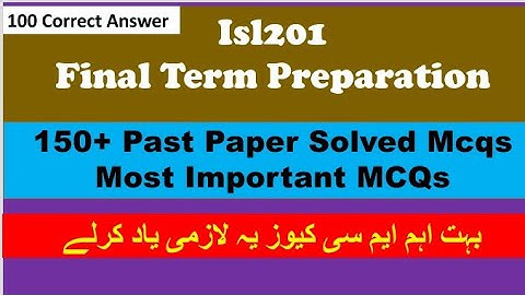 Isl201 Final Term Preparation