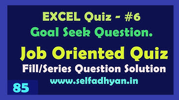 Excel Quiz | Job Based Question Quiz - 6 (Goal Seek Question in Excel) | Learn Excel