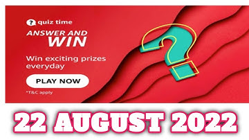 Amazon Funzone Quiz Answers Today |22 AUGUST 2022 | Daily Quiz Time