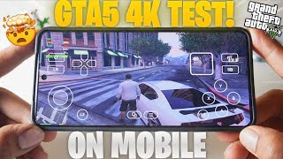 🔥Trying GTA 5 in 4K on Mobile!📱| Windows Emulator Gameplay 🎮