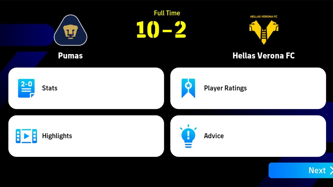 Pumas vs Hellas Verona FC (10-2) AI Match eFootball 