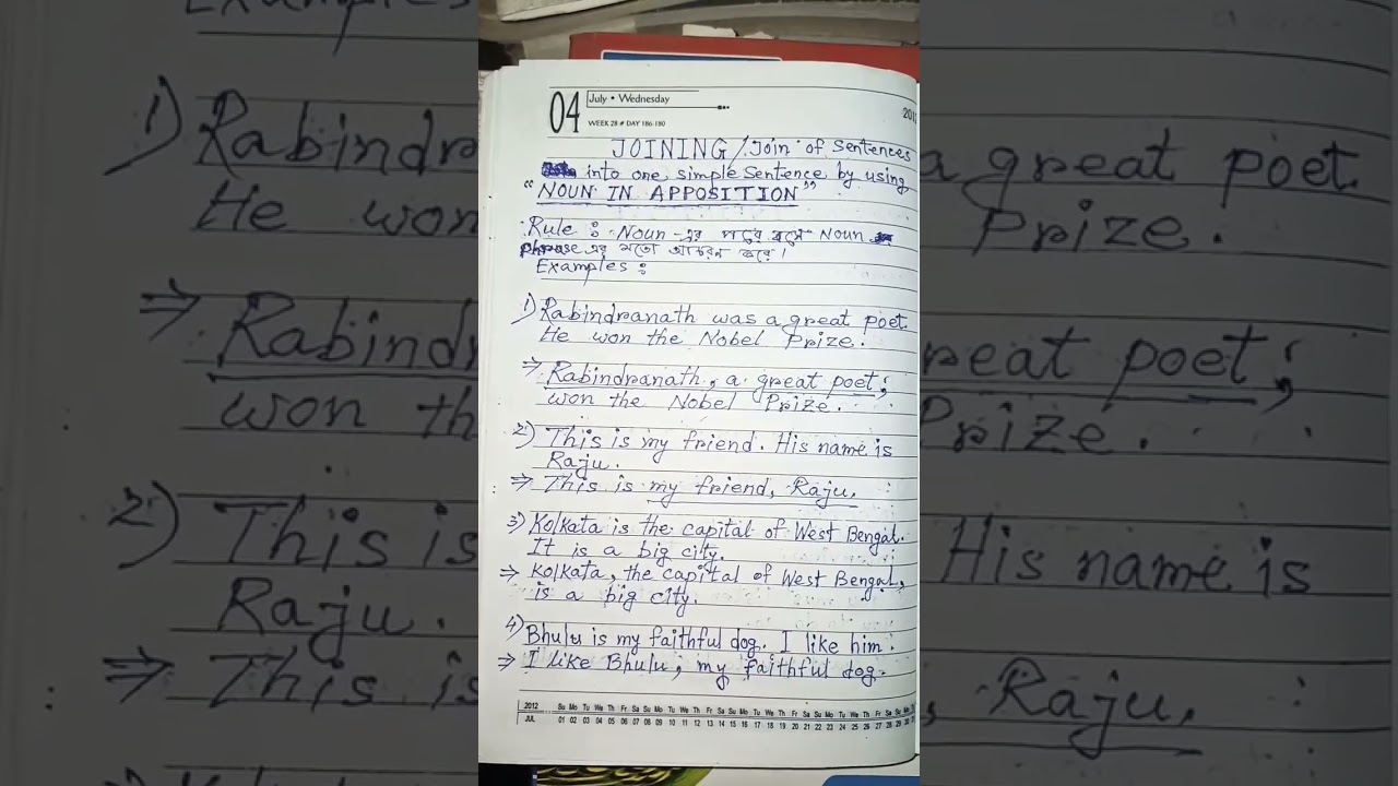 Join of sentences into one simple sentence by using "Noun IN APPOSITION"